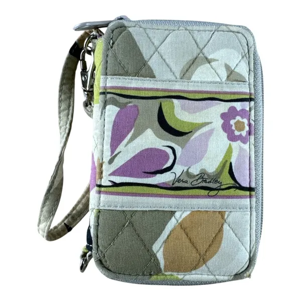 Vera Bradley Retired Portobello Road Quilted Floral Wristlet Wallet Purple Phone - Image 4