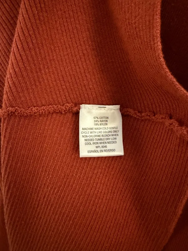 Style & Co Burnt Orange Knit Mock Neck Cold Shoulder Sweater Dress Small - Image 6