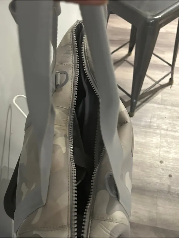 Dagne Dover Camouflage Neoprene Tote in Taupe & Gray - Image 13
