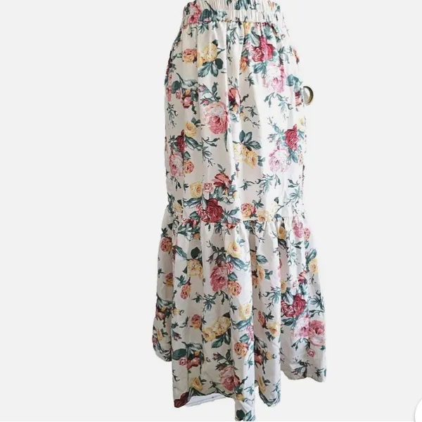 Milk & Honey, Asymmetrical Pink and Blue Wrap Maxi Skirt - Image 7