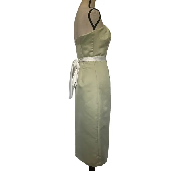 Alfred Sung Duchess Strapless Dress Sz 4 HOCO Y2K Wedding Guest Satin Prom - Image 6