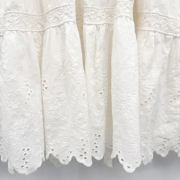 Anthropologie Womens Brittney Crochet Top Eyelet Boho Cottagecore Tiered Dress S - Image 9