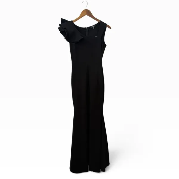 Lulus Lucette Black Sleeveless Ruffled Mermaid Maxi Dress size S NWT - Image 4