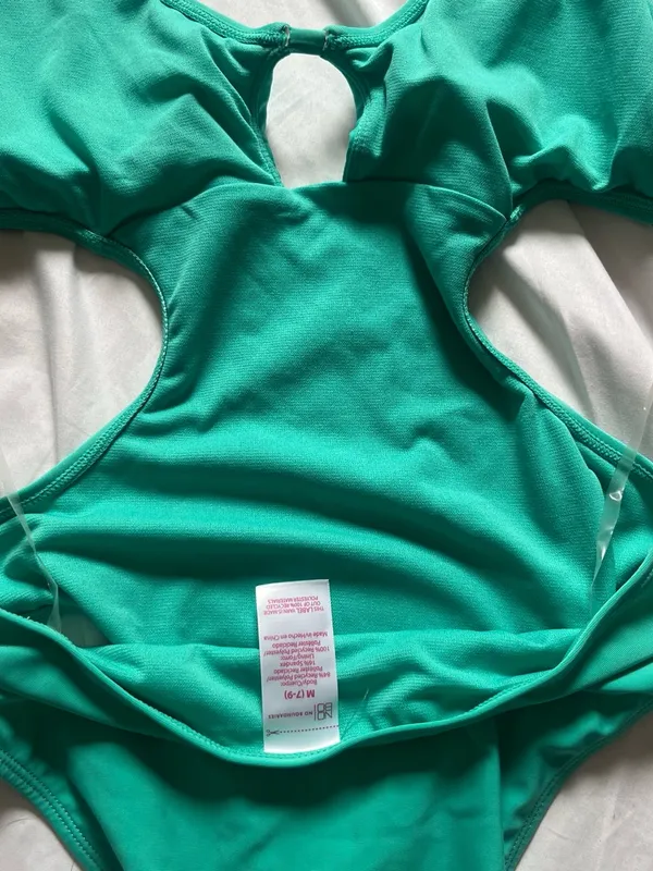 Teal Cutout One-Piece Swimsuit - Image 3