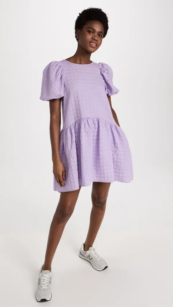 ✨ENGLISH FACTORY Back Tie Jacquard Lavender Sz Medium Dress✨ - Image 5