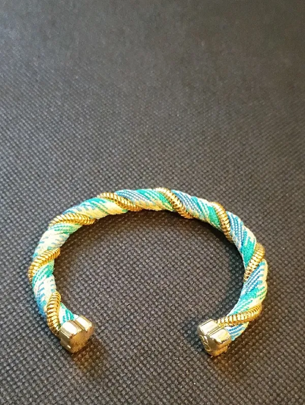 Kendra Scott Masie Cuff Gold-Tone Turquoise & Blue Twisted Rope Cuff Bracelet - Image 6