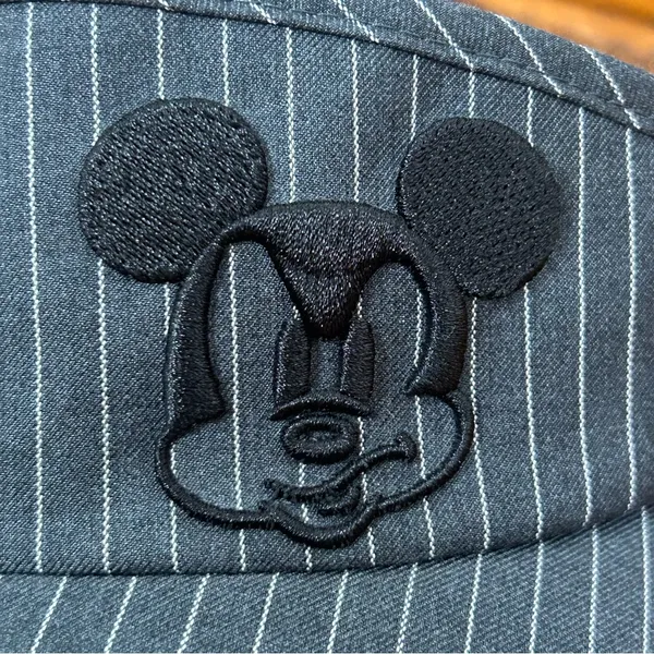 DISNEY PARKS Mickey Mouse Black And White Pinstripe Sun Visor Adjustable Size OS - Image 3