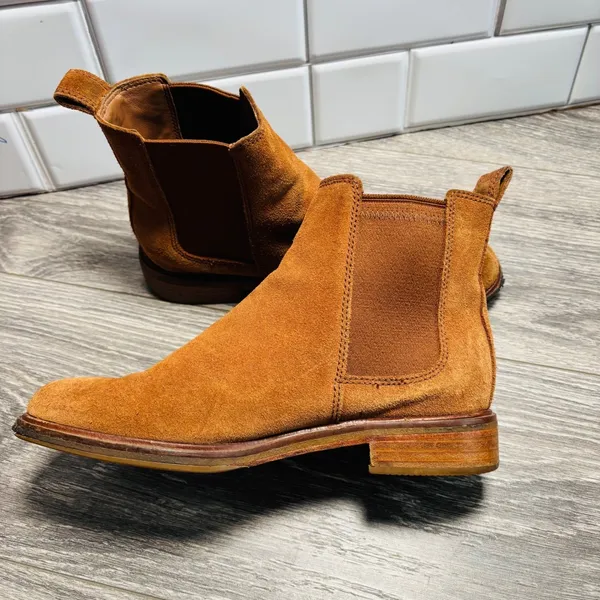 Clarks Clarksdale Arlo Dark Tan Suede Boots for Women Brown Ankle Booties 7M‎ - Image 4