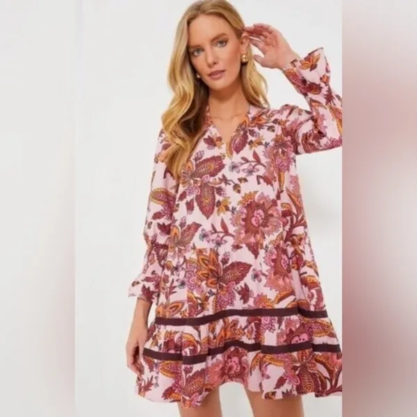 Tuckernuck Kenzo Beach Sunset Chintz Pink Floral Cotton Coverup‎ Dress XL NEW - Image 3