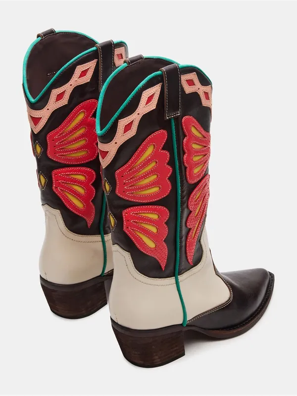 Steve Madden Arroyo Coral Multi Western Cowboy Boots Size 8 - Image 3