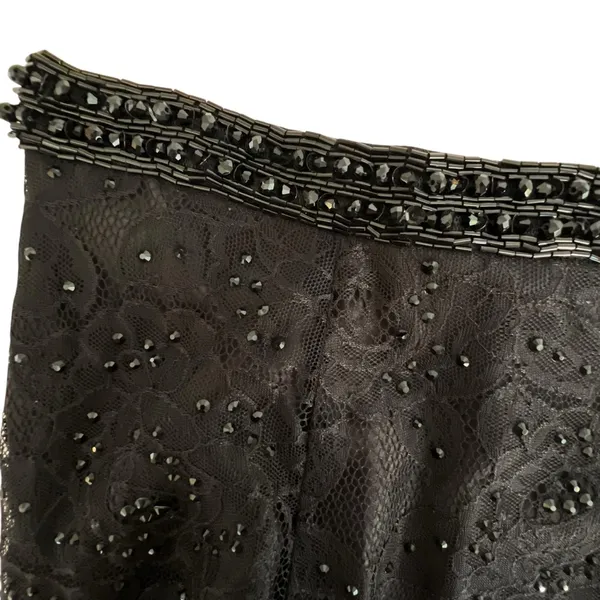 Rachel Allan Womens Lace Beaded Maxi Skirt Size 4 Black Whimisigoth Witchy Prom - Image 10