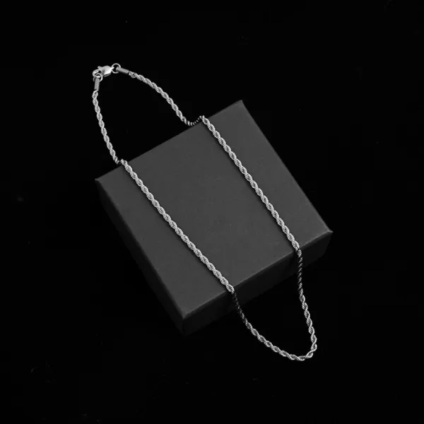 925 Silver Plated Link Chain Necklace for Men Women,Punk Hip Hop Necklace - Image 2