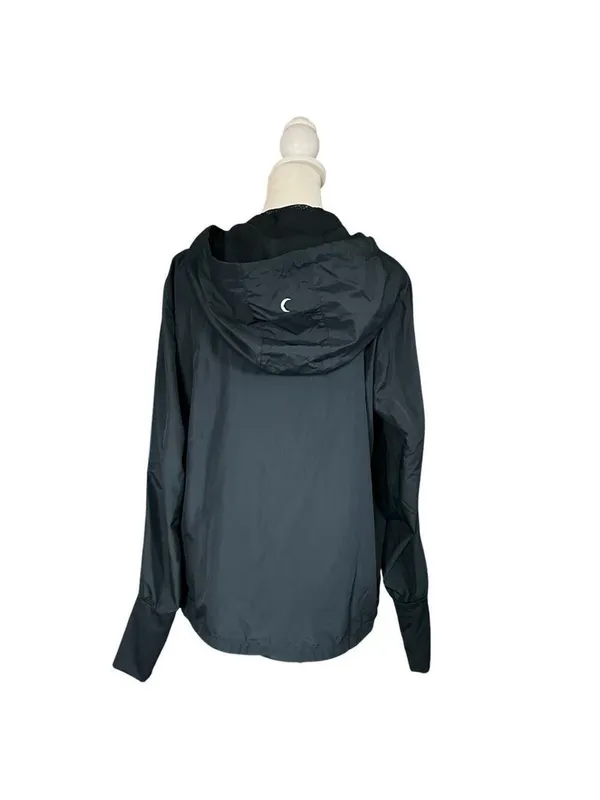ZYIA Active Rainbow Sleeve Bomber Jacket w/ Thumbholes Blue Size Medium - Image 6