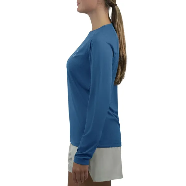 Reel Life Womens UV T-Shirt Size L Navy UPF Sun Protection Thumbholes Fishing - Image 6
