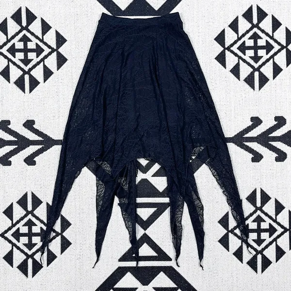 Killstar Caroline Black Lace Handkerchief Hem Skirt XS - Image 6