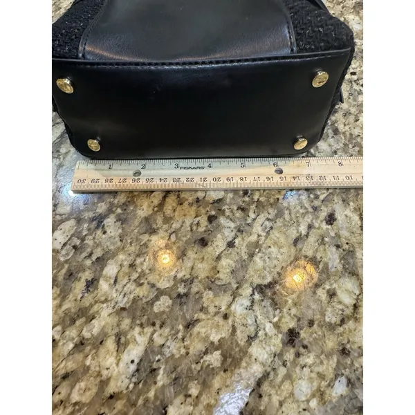 Ted Baker black Textured tweed vanity bag Purse Crossbody Hand Held Chain - Image 11