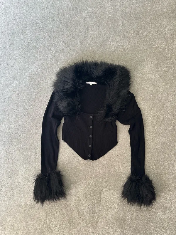 Et Clet Fur trim cardigan - Image 4