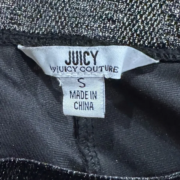 Juicy Couture Black Metallic Sweatpants Joggers Women’s Small - Image 2