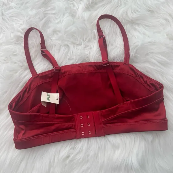 Aerie Satin Stretch Bandeau Sundried Size Small - Image 5