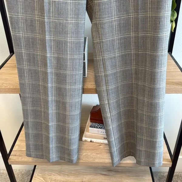 Talbots Plaid High-Rise Straight Leg Woven Career Dress Pant Trouser, 10 - Image 3