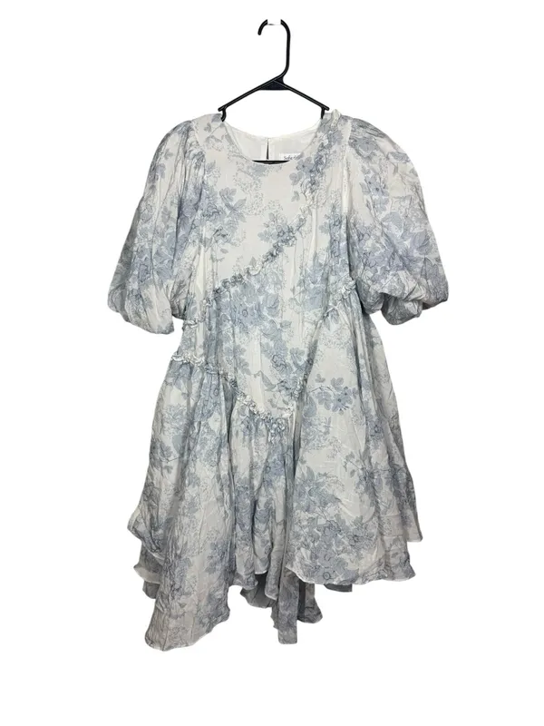 Sofia The Label Melody Asymmetrical Mini Dress Size Small Blue - Image 4