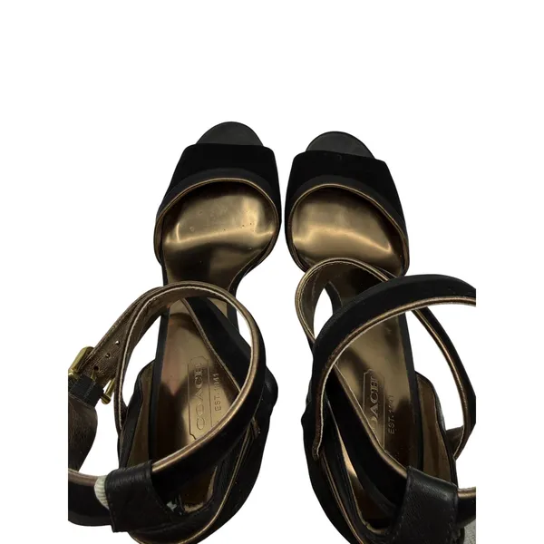 Coach Heels Women's 8B Black Strappy Stiletto Sandals Dress Party‎ Elegant - Image 10