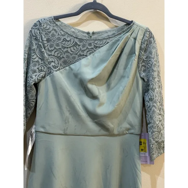 JS Collections Women Asymmetrical Lace-Trim 3/4 Sleeve‎ Fit & Flare Dress Size 8 - Image 6