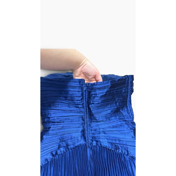 Lulus Royal Blue Strapless Pleated Dress Size M - Image 7