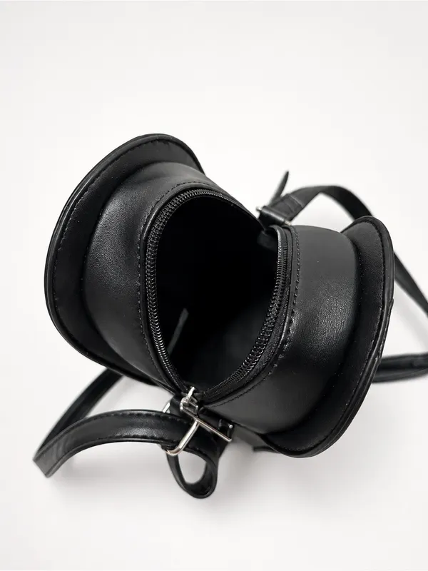 DS Black Cowboy Boot-Shaped Crossbody Bag with Star Accent - Image 8