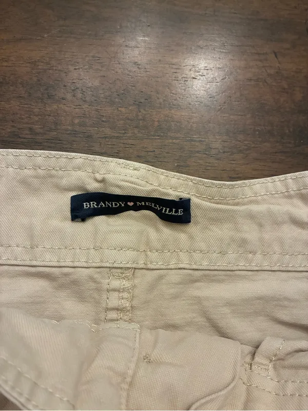 Brandy Melville Cargo Mini Skirt Khaki Tan One Size - Image 2