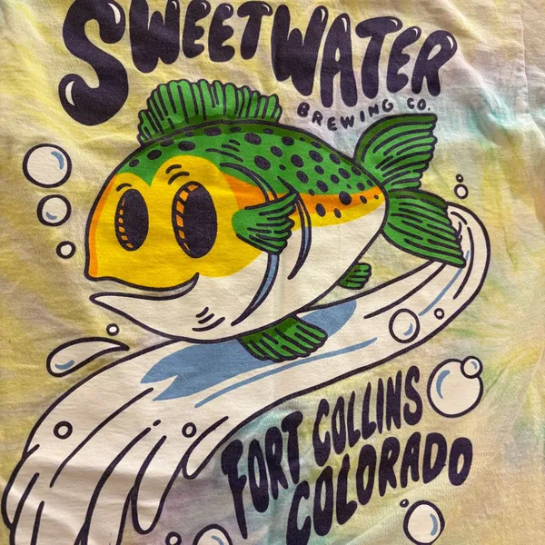 Sweetwater Brewing Co. T Shirt Adult Small Tie Dye Fort Collins, CO Fish Graphic - Image 2