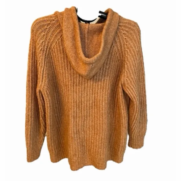 Aerie Brown Ribbed Knit Hoodie Sweater Oversized Soft Cozy Pullover Size M - Image 9