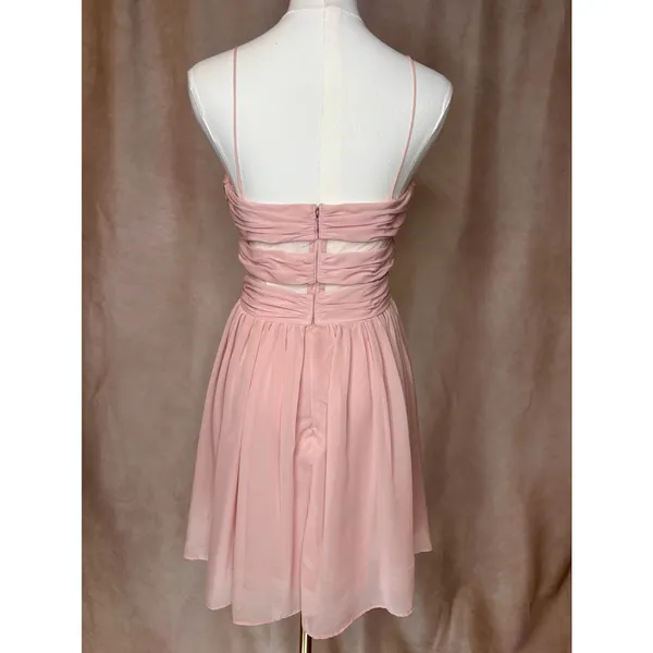 Hailey Logan Pink Chiffon Party Dress Size 7/8 Fit Flare Mini - Image 2