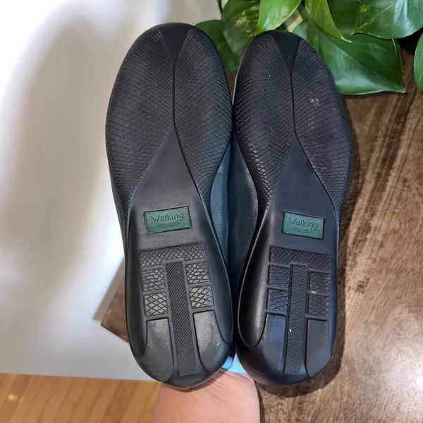 Walking Cradles Ballet‎ Flats Leather Navy Blue Comfort Shoes Women Size 7 W - Image 5