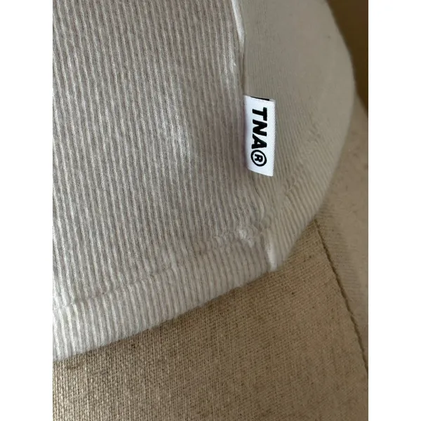 Aritzia TNA Tee Women XS White‎ Ribbed Knit Crew Neck Short Sleeve Baby Tee Crop - Image 8