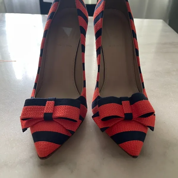 J Crew Collection bow pumps in stripe - Image 6