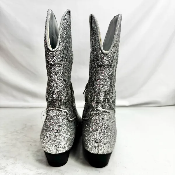 Portland Boot Co. Silver Sequin Cowgirl Cowboy Boots Size 6 - Image 4