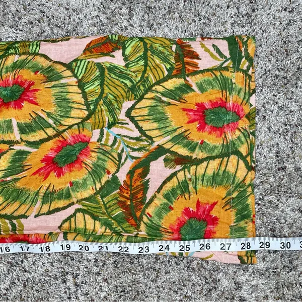 Cynthia Rowley Linen Blend Multicolor Tropical Wide Leg Jumpsuit Medium M - Image 11