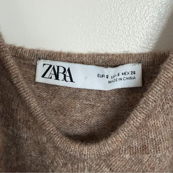 Zara Brown Knit Women's Top - Image 3