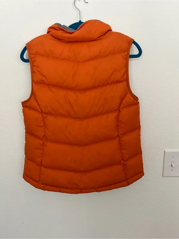 LL Bean Goose Down Puffer Vest. Orange Size XS - Image 14