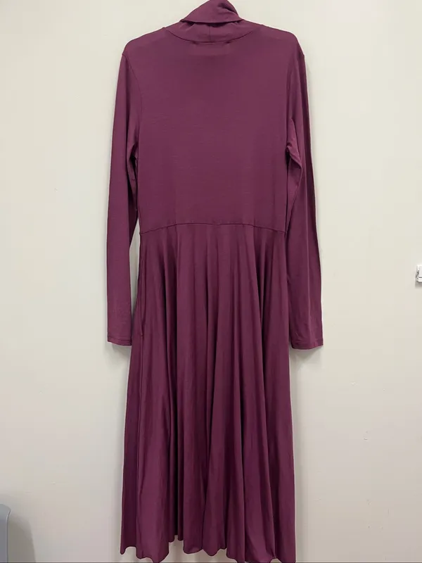 Peruvian Connection Long Sleeve Turtleneck Midi Dress - Plum size S - Image 3