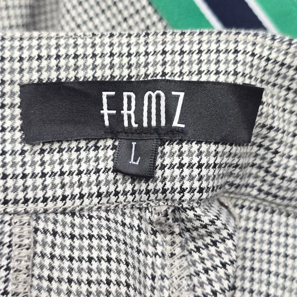 Frmz Gray Houndstooth Stripe Chic Office Work Formal KPop Preppy‎ Pants Large - Image 13
