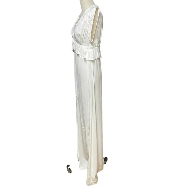 ByTimo White‎ Short Sleeve Ruffle Peplum Maxi Dress Size Medium - Image 6