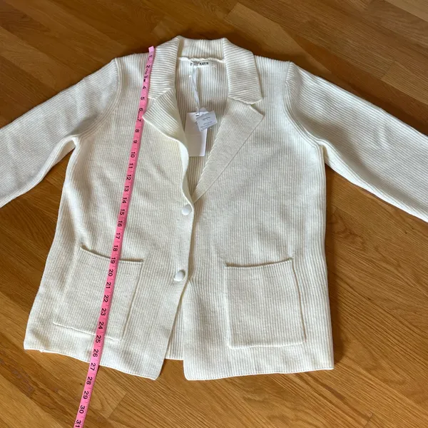 NWT Grace Karin Cream Knit Blazer Cardigan L - Image 5