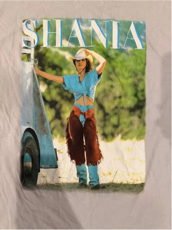 Shania Twain Graphic Tee XXL Grey Blue Short Sleeve T-Shirt - Image 4