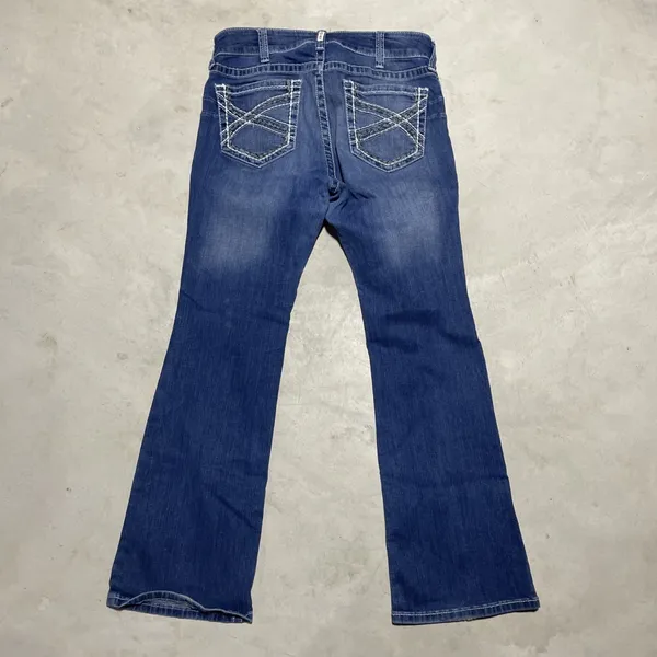 Ariat REAL High Rise Boot Jeans Women's SZ 32S 32x32 Wash Blue Stretch *Mark - Image 6