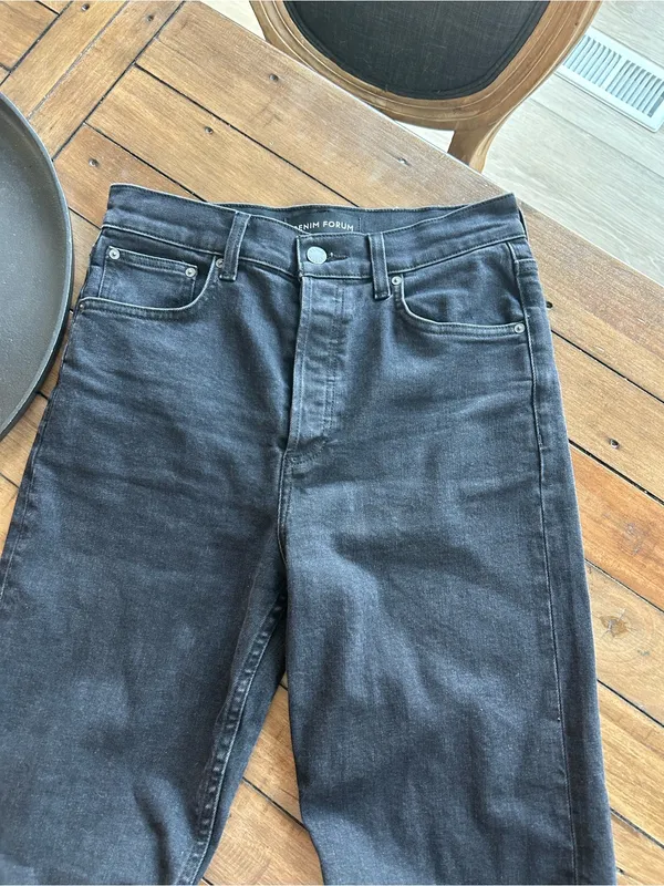 Aritzia Denim Forum Arlo High Rise Straight Jeans Black 27 - Image 6