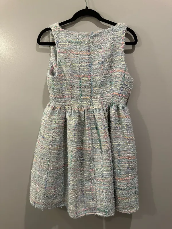 Aureum Colorful Tweed Basque Waist Dress - Image 6