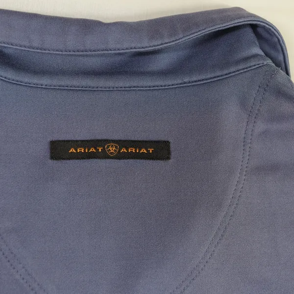 Ariat Polo Shirt Women Medium Blue Short Sleeve Coolmax Stretch Equestrian‎ Top - Image 8