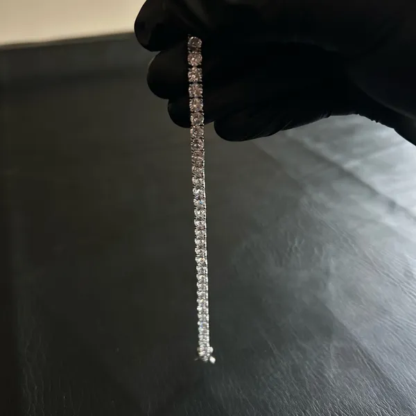 Moissanite Tennis Bracelet VVS1 5mm 7 Inch Brand New Passes Tester Silver - Image 5